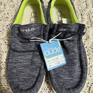 Hey Dude Navy and Lime Slip-On Shoes